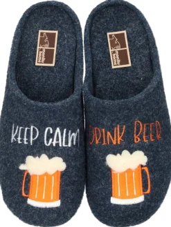 Klassische Hausschuhe in navy