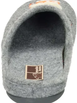 Klassische Hausschuhe in grau