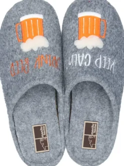 Klassische Hausschuhe in grau