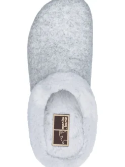Klassische Hausschuhe in hellgrau