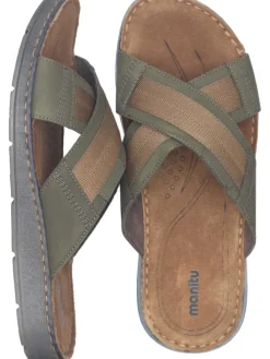 Klassische Pantoletten in grün