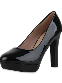 Klassische Pumps Aurora in Schwarz Lack