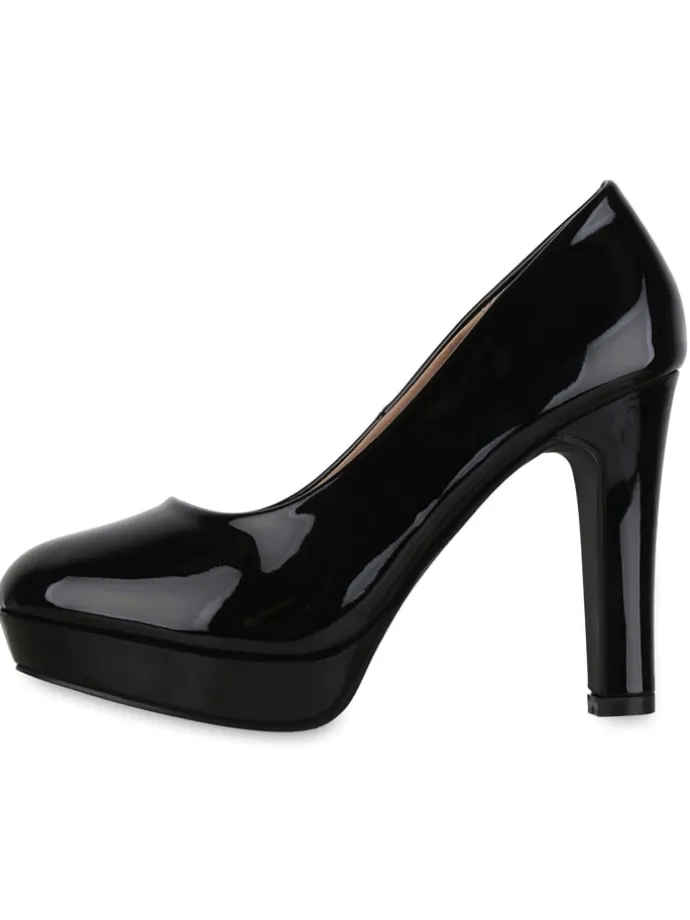 Klassische Pumps Aurora in Schwarz Lack