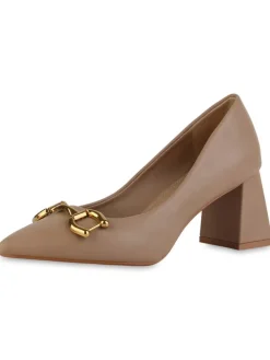 Klassische Pumps Ava in Khaki