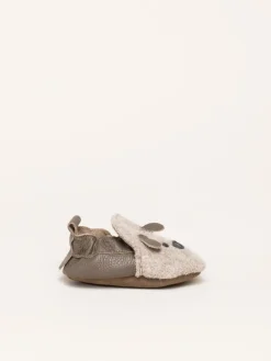 Krabbelschuhe Dog Face in beige