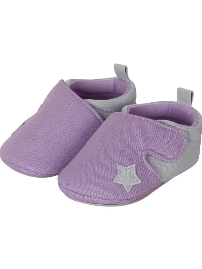 Krabbelschuhe in Lila/ Grau