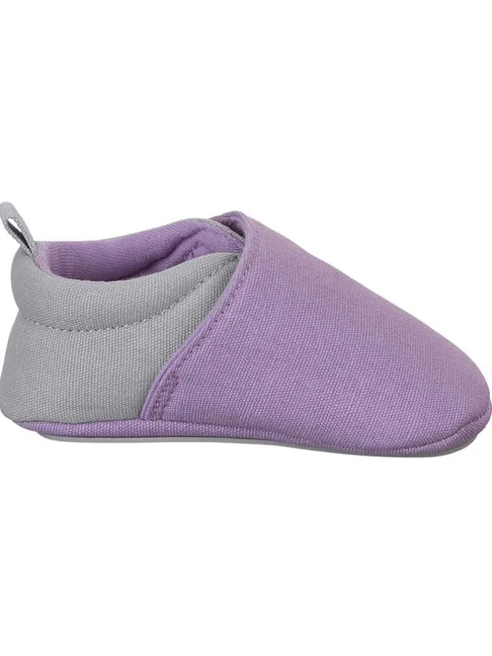 Krabbelschuhe in Lila/ Grau