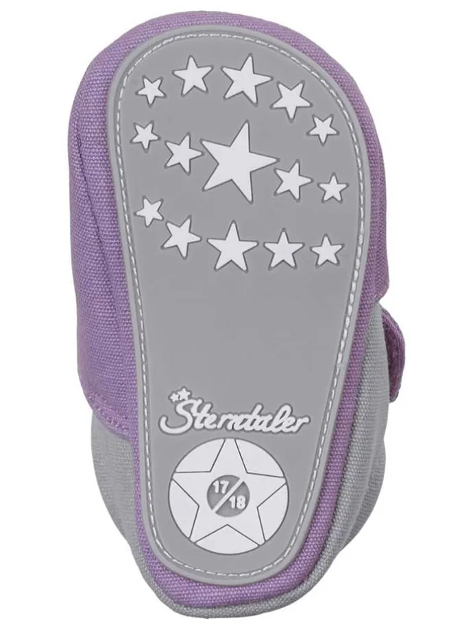 Krabbelschuhe in Lila/ Grau