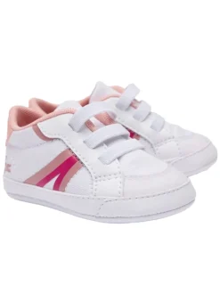 Krabbelschuhe in Weiß/Pink