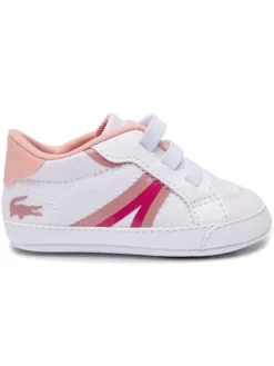 Krabbelschuhe in Weiß/Pink