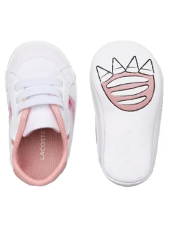 Krabbelschuhe in Weiß/Pink