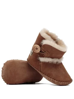 Lammfell-Babyschuhe in Braun