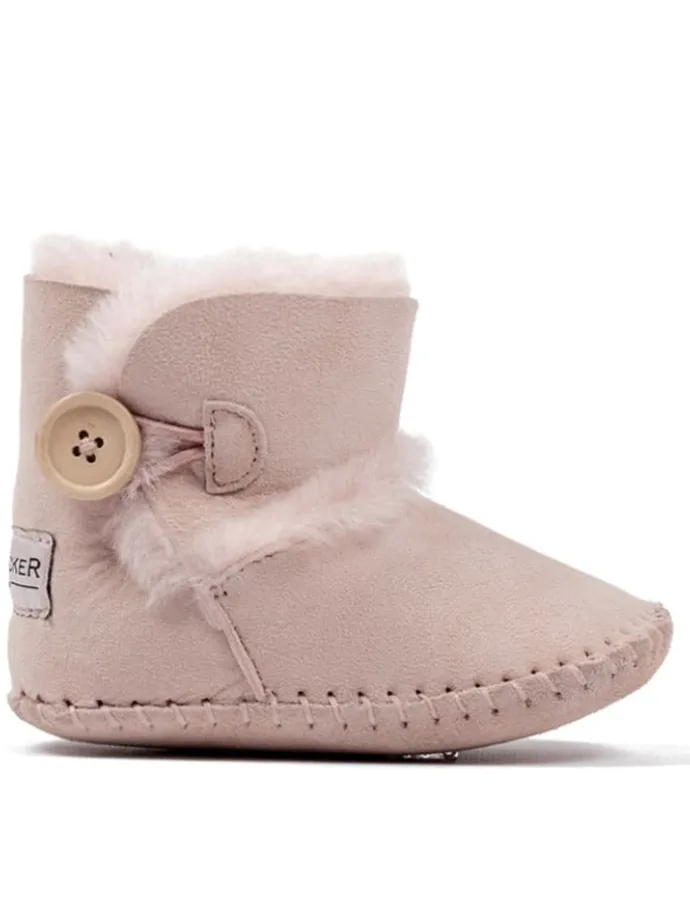Lammfell-Babyschuhe in Rosa
