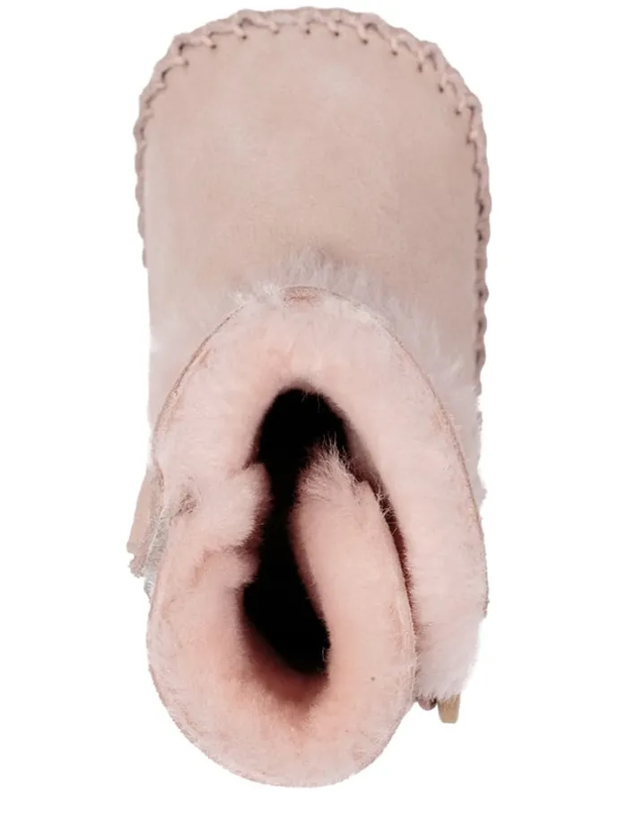 Lammfell-Babyschuhe in Rosa