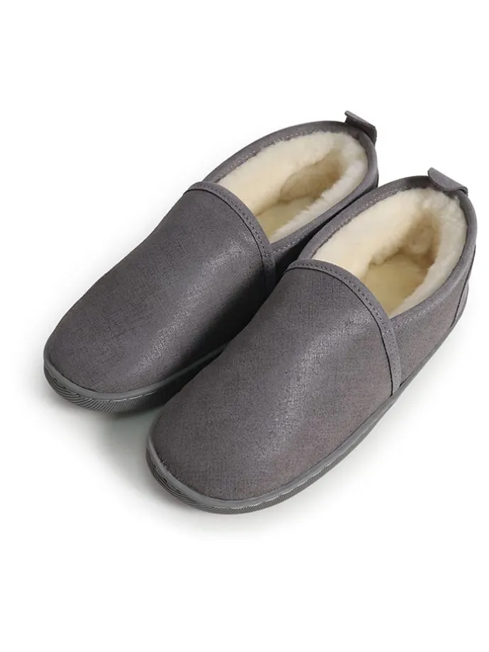 Lammfell-Hausschuhe "Helsinki" in Grau