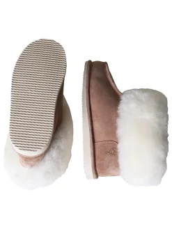 Lammfell-Hausschuhe in Hellbraun