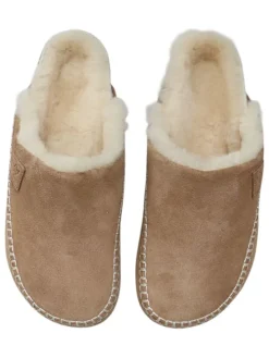Lammfell-Pantoletten "Elli" in Hellbraun