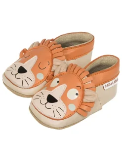 Lammleder-Krabbelschuhe "Lion" in Hellbraun