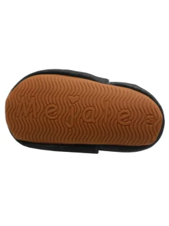 Leder Babyschuhe mit Sternenmuster, rutschfeste harte Sohle - schwarz