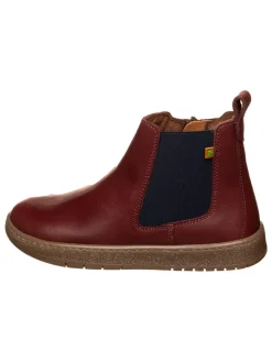 Leder Chelsea-Boots in Dunkelrot