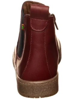 Leder Chelsea-Boots in Dunkelrot