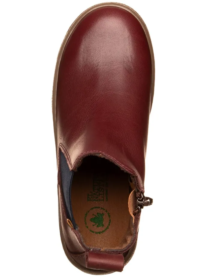 Leder Chelsea-Boots in Dunkelrot