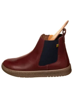 Leder Chelsea-Boots in Dunkelrot