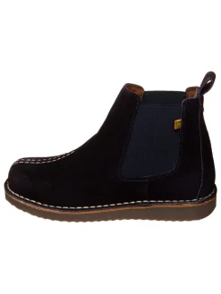 Leder Chelsea-Boots in Dunkelblau