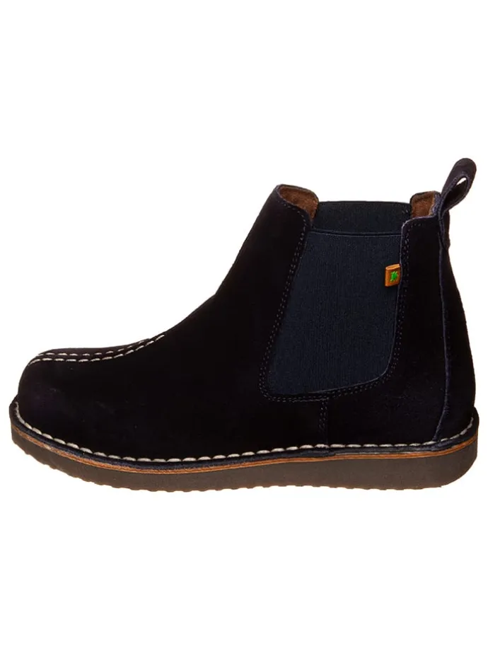 Leder Chelsea-Boots in Dunkelblau