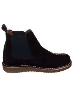 Leder Chelsea-Boots in Dunkelblau