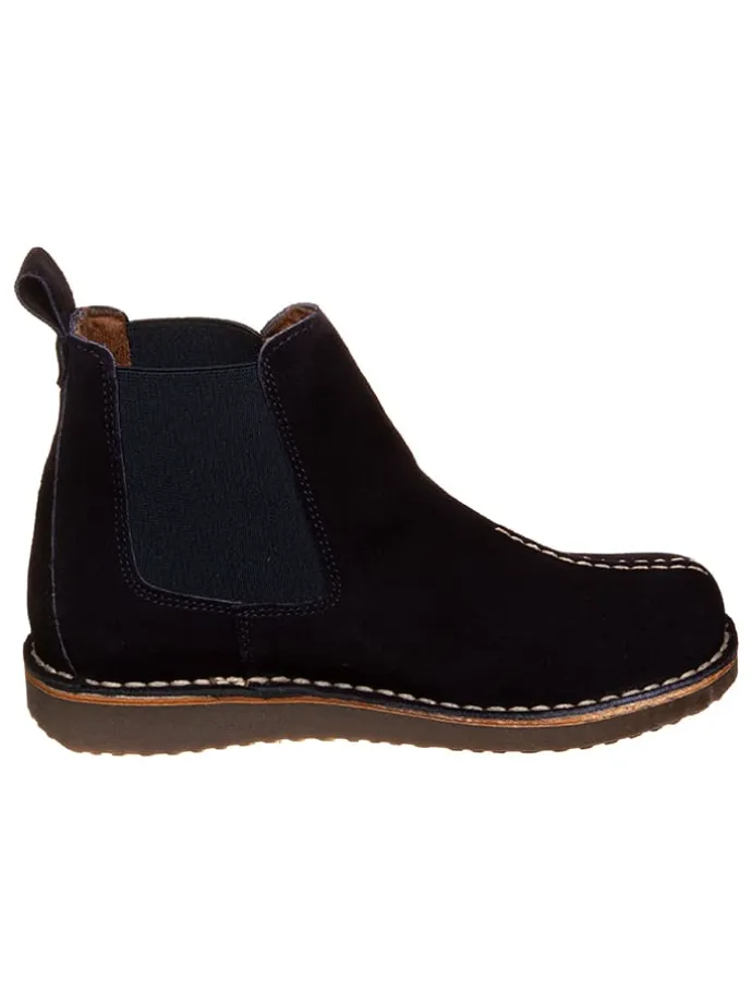 Leder Chelsea-Boots in Dunkelblau