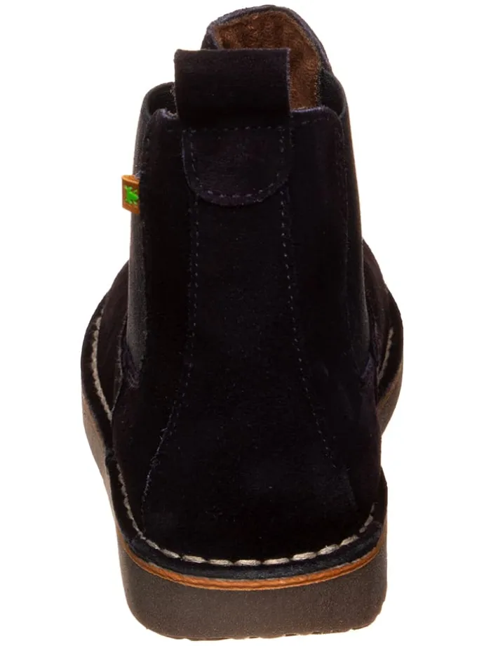 Leder Chelsea-Boots in Dunkelblau