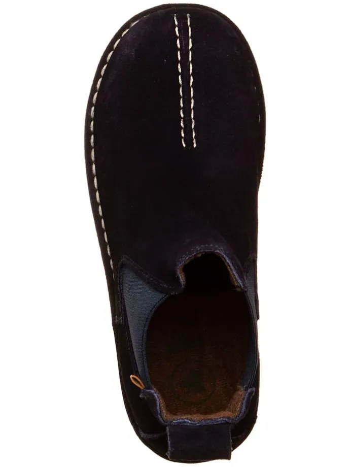 Leder Chelsea-Boots in Dunkelblau