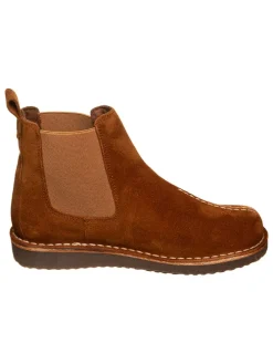 Leder Chelsea-Boots in Hellbraun