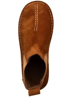 Leder Chelsea-Boots in Hellbraun