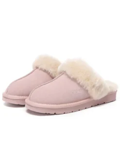 Leder Hausschuhe Raven in Rosa