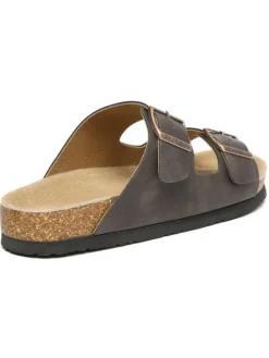 Leder Sandalen Duck in Braunes geöltes Leder