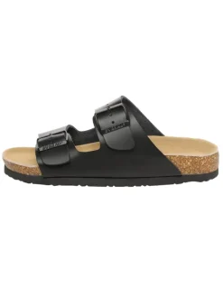 Leder Sandalen Duck in Schwarzes Leder