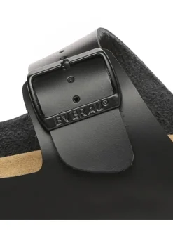 Leder Sandalen Duck in Schwarzes Leder