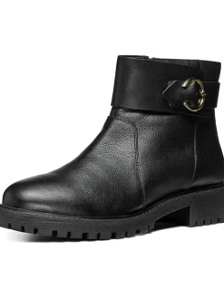 Leder-Ankle-Boots "Hoara" in Schwarz