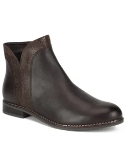 Leder-Ankle-Boots in Braun