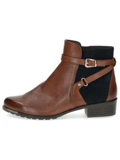 Leder-Ankle-Boots in Hellbraun