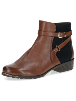 Leder-Ankle-Boots in Hellbraun