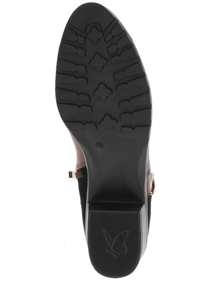 Leder-Ankle-Boots in Hellbraun