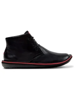 Leder-Ankle-Boots in Schwarz