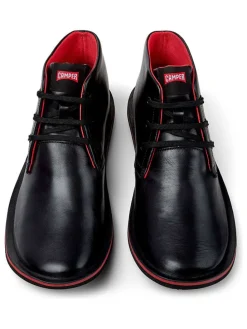 Leder-Ankle-Boots in Schwarz