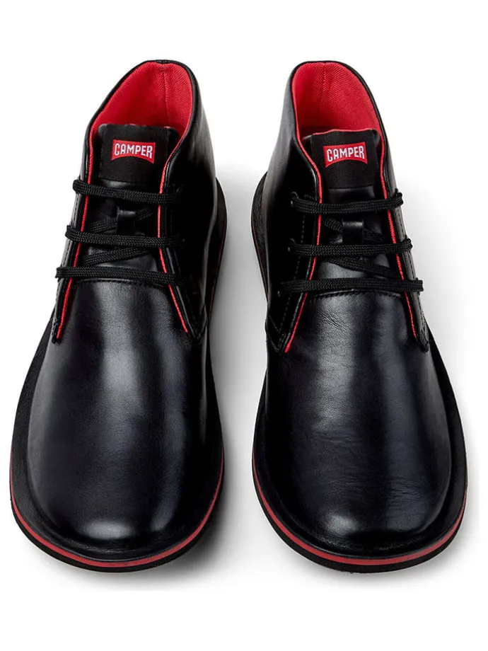 Leder-Ankle-Boots in Schwarz