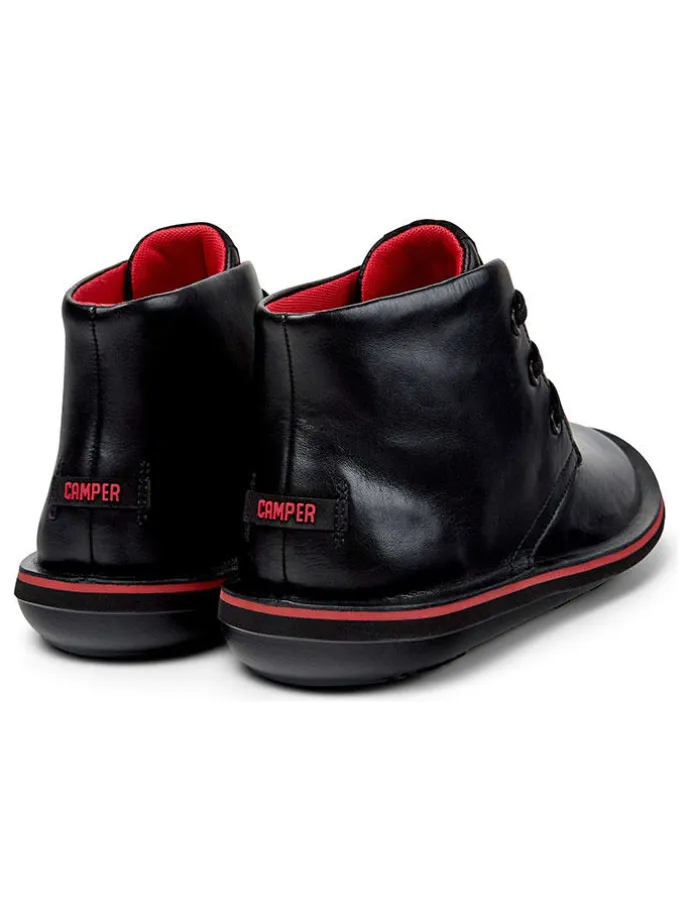 Leder-Ankle-Boots in Schwarz