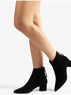 Leder-Ankle-Boots in Schwarz