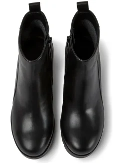 Leder-Ankle-Boots in Schwarz